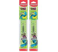 Maped Twist'n Flex Flexible and Fun Unbreakable Flat Ruler 20 cm Double Graduation Green (Pack of 2)