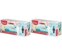 Maped - Universal Metal Stapler - Stapling + Nailing - Compatible with Staples No. 24/6 and 26/6 - Capacity 20 to 25 Sheets - with 400 26/6 Staples Included - Pastel Blue (Pack of 2)