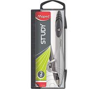 Maped Universal Ring Compass Set - Metal Branches - Case with Integrated Ruler - For Ages 10 and Above - Black, 1 Unit (Pack of 1)