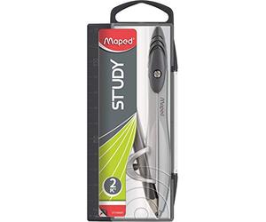 Maped Universal Ring Compass Set - Metal Branches - Case with Integrated Ruler - For Ages 10 and Above - Black, 1 Unit (Pack of 1)