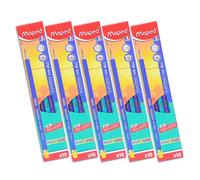 Maped Wooden Pencils with Matte Finish|2 Vibrant colours(Teal Green & Voilet)|Pre-Sharpened 50Pencils, 5 Non-toxic Erasers, 5 Ergo Longtip sharpeners|Traingular Grip for Ease|Success for All theme