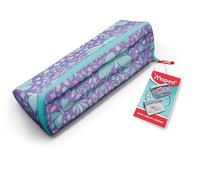 Maped - XXL Opening School Pencil case - Customisable Reversible Pencil case with 1 Side to Colour - Large Practical Opening - Triangular Pencil case 22 x 6 cm - Pastel Pencil case with Glitter