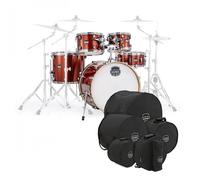 Mapex Mars Birch 22 5pc Rock Fusion Shell Pack w/Bags Blood Orange