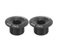 MAPHRWZ 2Pcs Mountain Bike Crank Arm Fixing Bolts Aluminum Alloy Crank Cover Screw Cap (M18 black)