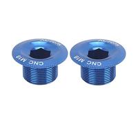 MAPHRWZ 2Pcs Mountain Bike Crank Arm Fixing Bolts Aluminum Alloy Crank Cover Screw Cap (M18 blue)