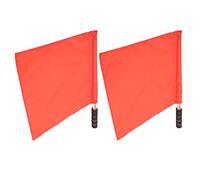 MAPHRWZ 2Pcs Referee Official Flags Stainless Steel Pole Sports Competition Linesman Hand Flag (Red)