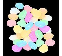 MAPHRWZ 500pcs Artificial Fluorite Garden Pebbles for Walkways Aquarium Decor Plants Self-Luminous Stones Glow in the Dark (200pcs)