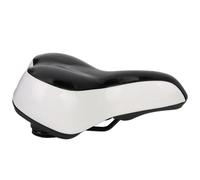 MAPHRWZ Bike Saddle Cover, PU Leather Waterproof Bicycle Seat, with Air Holes for Ventilation, Shock Absorption Gel Padding, Universal Fit for Mountain Road Electric Scooter (White and Black)