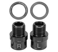 MAPHRWZ for Bicycle Pedal Extenders, Titanium Alloy, Waterproof, Anti Rust, Lengthened Shaft, Pedal Washers, Left Right Markings, Universal Fit for Mountain Road BMX Bikes, 16mm (Black)