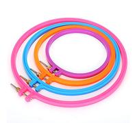 MAPHRWZ for Embroidery Hoops, for Cross Stitch Frame, 4Pcs Circle Embroidery Hoop Set, Stretch Clip Sewing Tool Kit, Durable Craft Accessories