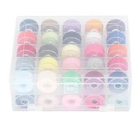 MAPHRWZ for Singer, Janome Sewing Machines, 50Pcs Pre-Wound Bobbins, Assorted Colors, Double-Layer Transparent Box, High Precision, Smooth Threading, Universal Compatibili