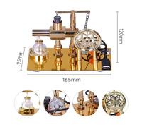 MAPHRWZ Hot Air Stirling Engine Model for Educational Physics Science Experiment, with LED Light Bar, Zinc Alloy Base, Glass Tube and Alcohol Lamp, for Gift