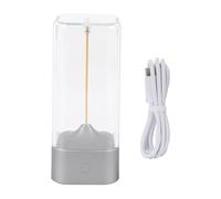 MAPHRWZ Magnetic Filament Light Minimalist Modern LED Desk Lamp Touch Control Dimmable Rechargeable Nightstand Lamp (Silver)