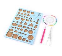 MAPHRWZ Paper Quilling Tool Kit for DIY Crafts, Template Board with Patterns, Slotted Quilling Pen, Bead Needles, Tweezer for Paper Art, Gift for Artists and Craft Lovers (Blue)