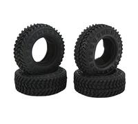 MAPHRWZ RC Crawler Tires, For Axial SCX24 And FMS FCX24, 1.25 Inch Mud Tires, 4PCS Rubber Wheel Set, Black Color, High Traction Design, Durable All-Terrain Performance