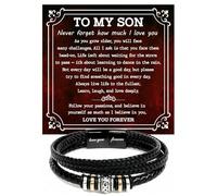Mapileng To My Son Bracelet From Mom And Dad With Message Card And Gift Box, I Love You Forever Bracelet, Teen Boys for Birthday, Graduation, Birthday, Christmas Gift From Parents, 8.3 (21 cm), no