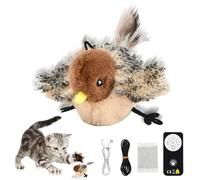 Mapille Simulation Bird Interactive Cat Toy with Catnip, Remote Control, Rechargeable Flapping Wings Sparrow Toys, Vivid Chirping, Electric Interactive Cat Toy for Kitten Kitty, Touch Activated