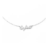 MAPIMANIA Personalised Name Necklace Stainless Steel Gift for Women Birthday Graduation Silver Chain for Girls, Unica (lunghezza massima catenina 21cm), Stainless Steel, No Gemstone