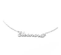 MAPIMANIA - Personalised Name Necklace Stainless Steel Gift Women Birthday Graduation Silver Chain Girl, Unica (lunghezza massima catenina 21cm), Stainless Steel, No Gemstone