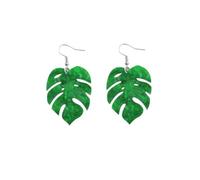 Maple Clover Leaf Dangle Earrings Acrylic Green Orange Leaves Fall Maple Leaf Spring Autumn Plant Jewelry For Women Girls