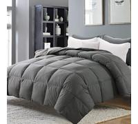 MAPLE DOWN Soft Comforter King Size Duvet Insert-Down Alternative Bedding Comforter-Lightweight Fluffy Breathable Machine Washable (Dark Gray, King)