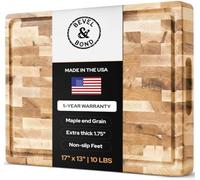 Maple End-Grain Cutting Board (Made in USA) 17" x 13" x 1.75" (10 lbs)