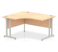 Maple Ergonomic Office Desk Left, 140wx120/80dx73h (cm), Silver Cantilever Frame
