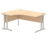 Maple Ergonomic Office Desk Left, 160wx120/80dx73h (cm), Silver Cantilever Frame