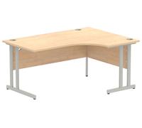 Maple Ergonomic Office Desk Right, 160wx120/80dx73h (cm), Silver Cantilever Frame, Express Delivery