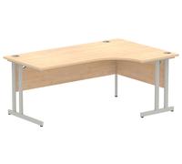 Maple Ergonomic Office Desk Right, 180wx120/80dx73h (cm), Silver Cantilever Frame