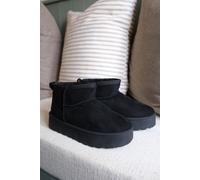 'Maple' Faux Fur Lining Platform Ankle Boots Where's That From Black 1