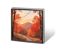 Maple Forest at Dusk Backpack Pin Cute Brooch Decoration Brooches for Women Mens Lapel Pins for Suits Fashion Button Badges for Hat Backpacks Purses Jackets Shirt Suit Lapels-Square