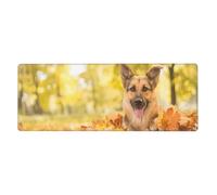 Maple German Shepherd Dog,Mouse Pad Large Desk Pad Computer Keyboard Mouse Mat With Non Slip Rubber Base 30 x 80 cm