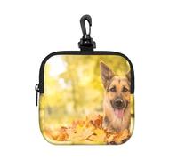 Maple German Shepherd Dog, Square Zipper Storage Bag, Neoprene Coin Purse, Small Wallets, Change Pouch, Change Purse