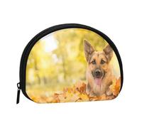 Maple German Shepherd Dog, Women's Storage Bag Shell Makeup Bag Small Coin Purse Shell Change Pouch
