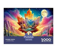 Maple Landscape 1000 Pieces Puzzle Game - Floating Island Moonlit Sky The Whole Family Fun And Challenging Activity for Home Decompression70x50cm/1000pcs