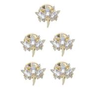 Maple Lapel The Tote Bag Thanksgiving Pins and Brooches Snap Button Closure Hollow Out Butterfly Clothes Fastener Clasp Leaf Pin Golden Crystal Glass