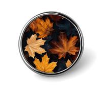 Maple Leaf Art Painting Round Badge Cute Brooch Hats Jackets Decor Personalized Lapel Pin Clothing Jewelry Accessories for Wedding Party Gift