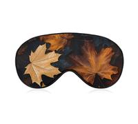 Maple Leaf Art Painting Sleep Mask for Women Men Side Sleeper Eye Cover with Adjustable Strap Soft Breathable Blackout Mask Slip-Free Deep Sleeping Travel Essentials
