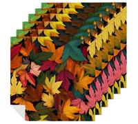 Maple Leaf Autumn Cloth Napkins 6 Pack Fall Colorful Reusable Dinner Table Napkins for Home Hotel Restaurant Weddings Party