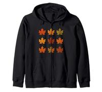 Maple Leaf Autumn Tree Orange Fall Coffee Season Vibes Zip Hoodie