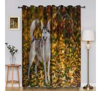 Maple Leaf Blackout Curtains Husky Window Treatments, Eyelet Curtain, Thermal Insulated Super Soft Microfiber Curtains & Drapes 66x54 Inch 2 PanelsYI4592