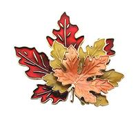 Maple Leaf Brooch Canada Leaf Lapel Pin Fall Autumn Leaf Jewelry Thanksgiving Souvenir for Blouse Jacket Coat Handbag