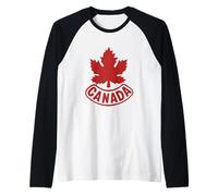 Maple Leaf Canada Canadian Vintage Tee, Proud Canadians Raglan Baseball Tee