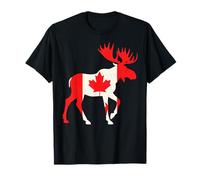 Maple Leaf Canada Day Wildlife Canadian Moose Canada Flag T-Shirt