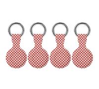 Maple Leaf Canada Flag Funny GPS Cases Holder with Key Chain Ring Protective Cover Compatible with Airtag 4PCS