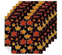 Maple Leaf Cloth Napkins 6 Pack Fall Leaves Reusable Dinner Table Napkins for Home Hotel Restaurant Weddings Party