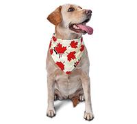 Maple Leaf Contemporary Pattern Spring Dog Bandanas Boy Bulk Puppy Kerchief Adjustable Soft Triangle Bibs Accessories for Small Medium Large Dogs Cats White