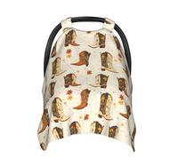 Maple Leaf Cowboy Boots Print Baby Car Seat Covers, Breathable Nursing Cover Breastfeeding Cover, Stroller Covers, Multi-use Infant Carseat Canopy, Baby Boys Girls Newborn Essentials