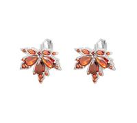 Maple Leaf CZ Small Hoop Earrings for Women Cartilage Dainty Cute Orange Red Crystal Huggie Hoops Hypoallergenic Fashion Minimalist Trendy Jewelry